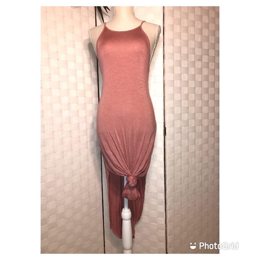 Bellamie Salmon dress with Tie on side